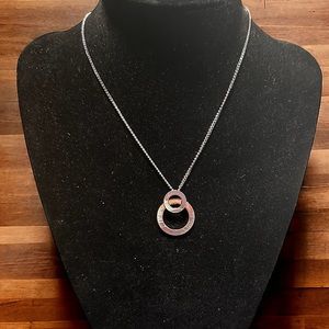 Beautiful Theia Open Dot Silver plated adjustable necklace by Dansk Copenhagen.